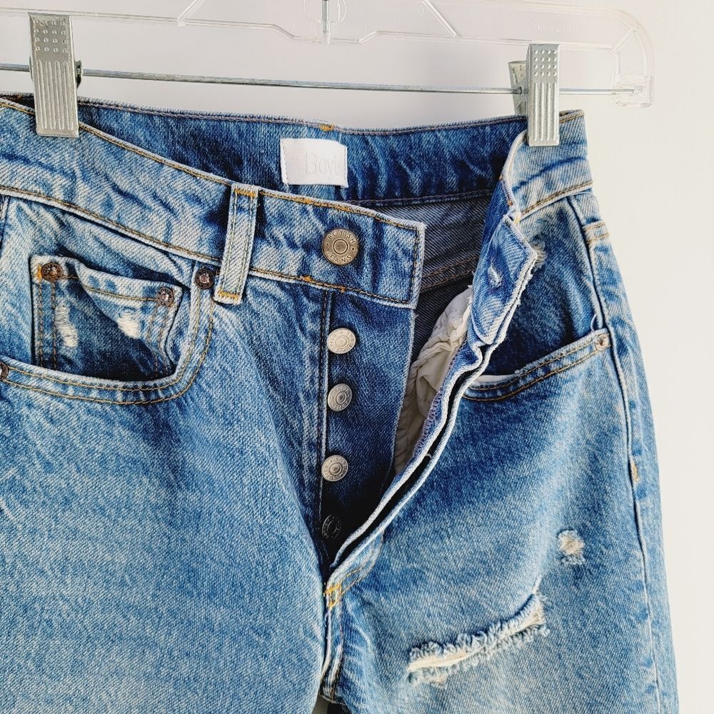 Boyish Revolve Womens 22 Billy Far Country Distressed Button Fly Jeans - Picture 11 of 16